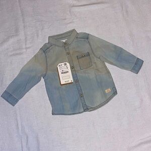 Zara Baby Boy Button Down Shirt Size 9-12 Months